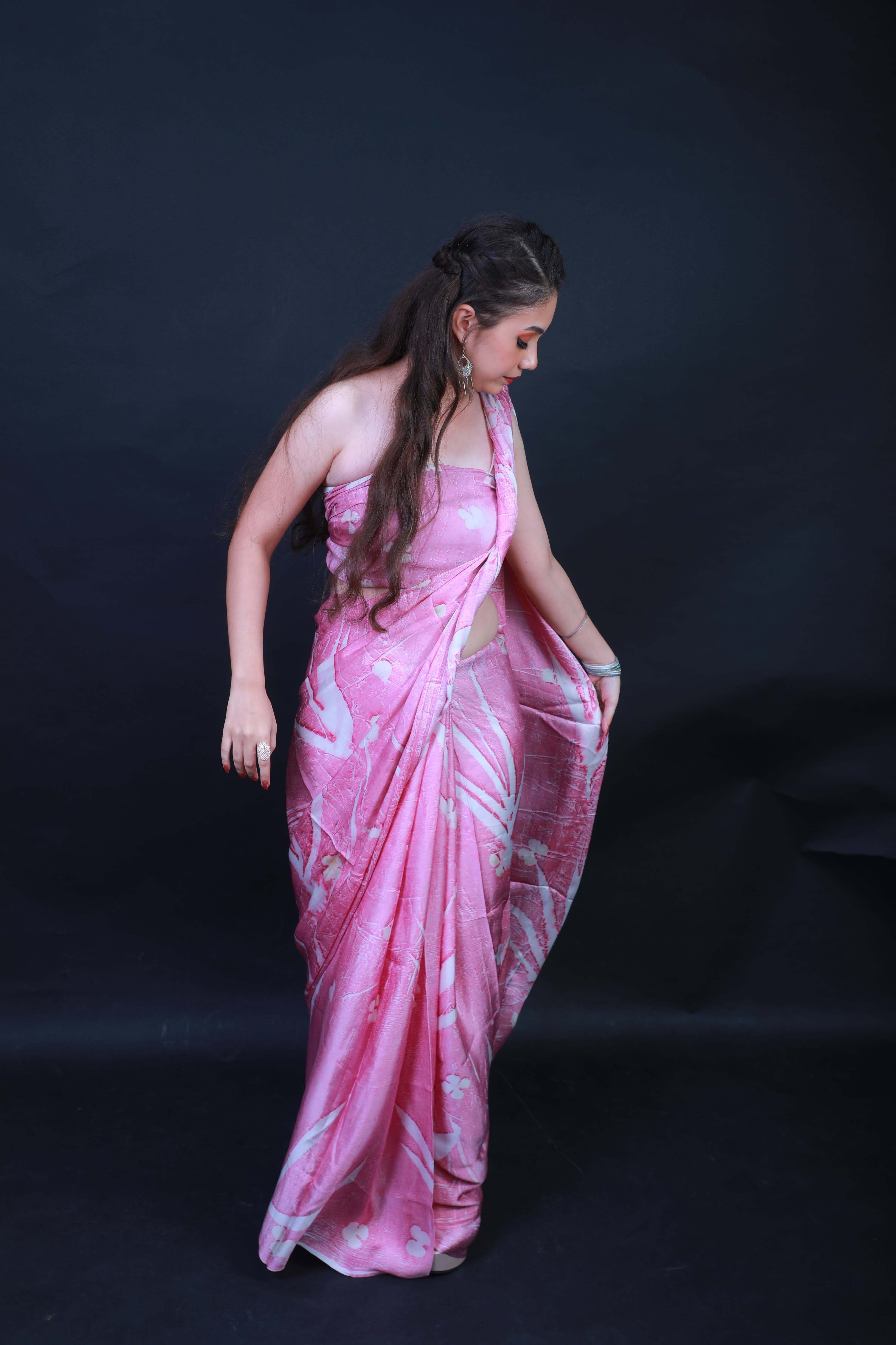 Eco print saree PURE BEMBERG