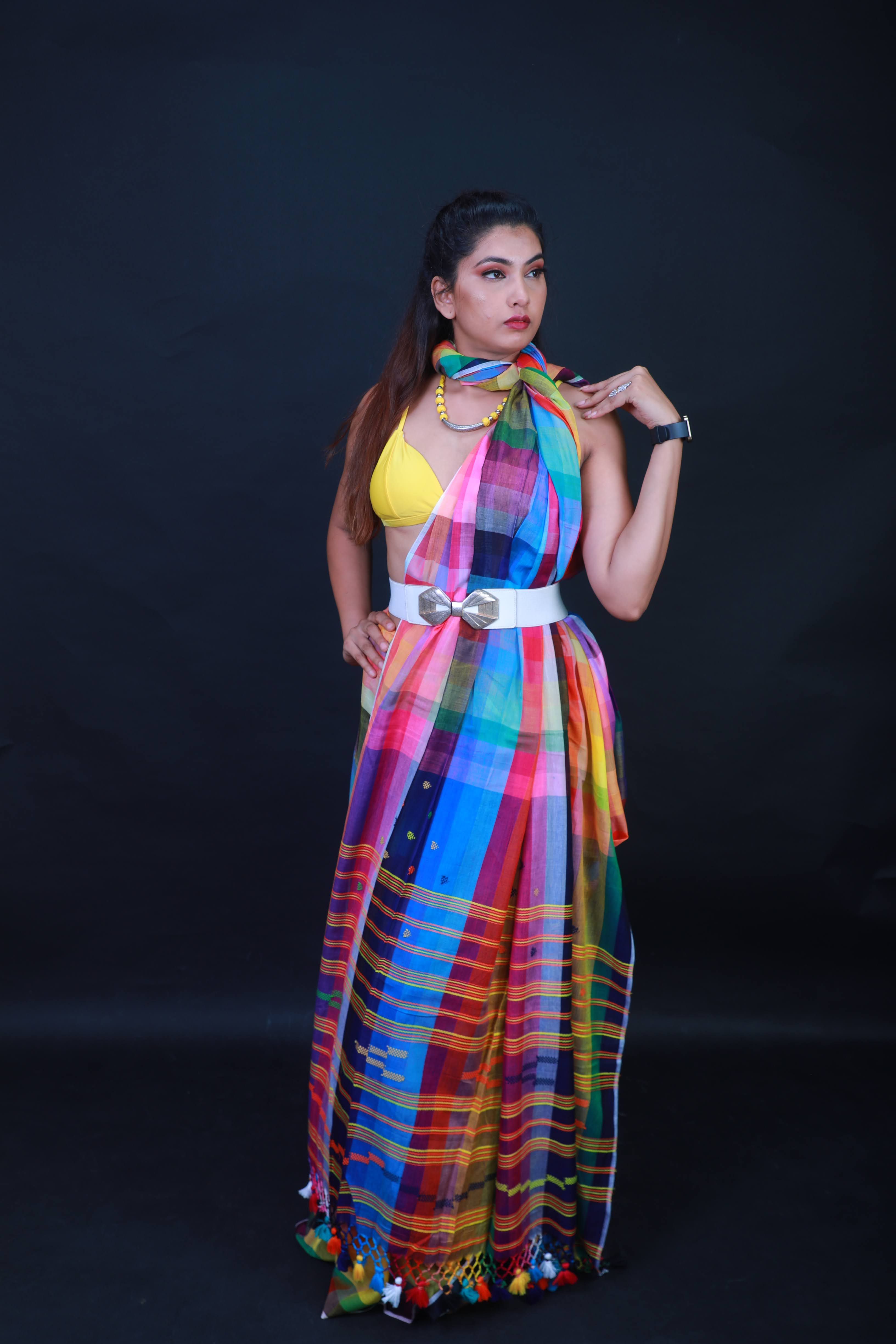 Mercerised Khadi Cotton Bhujodi Weaving Saree