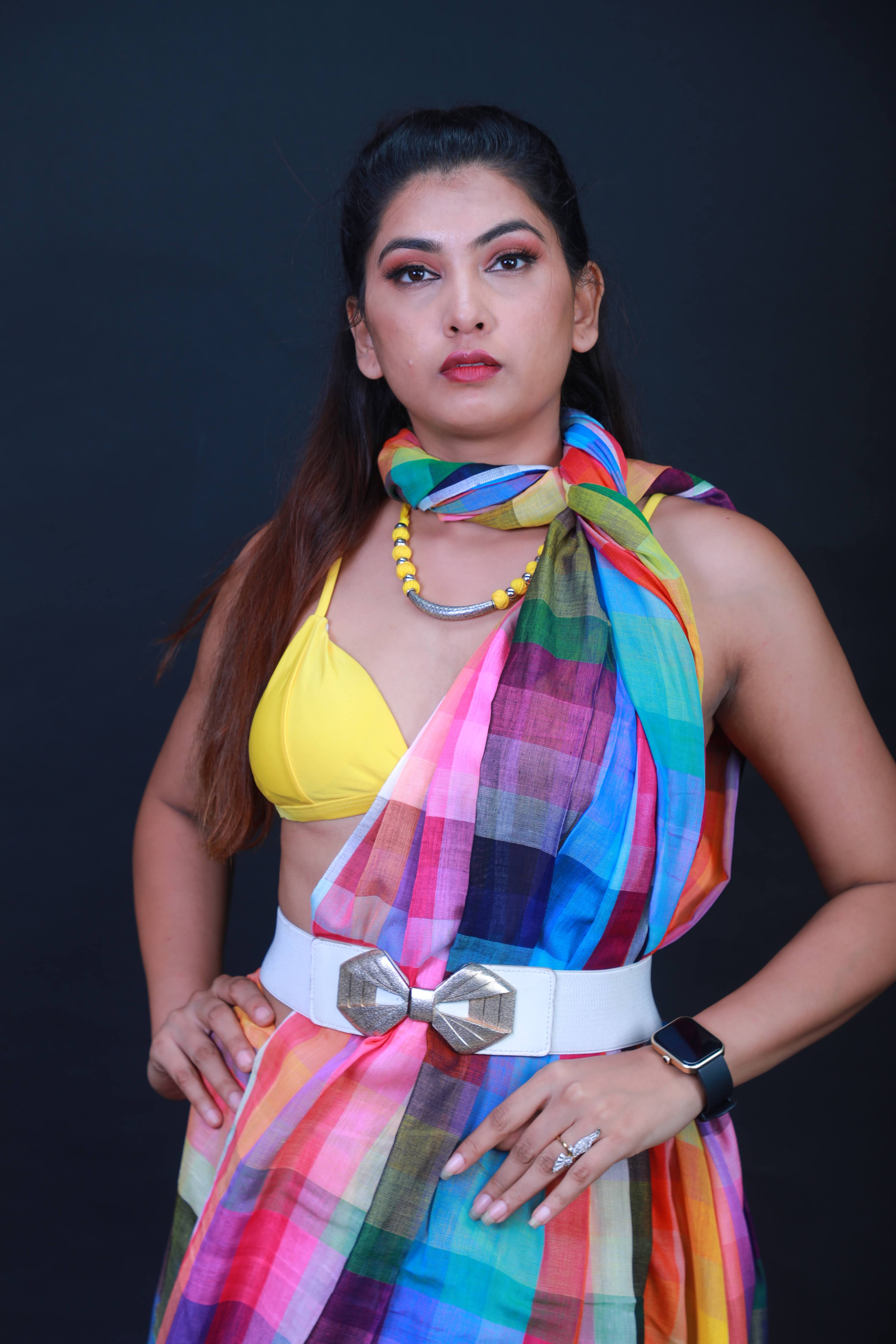 Mercerised Khadi Cotton Bhujodi Weaving Saree