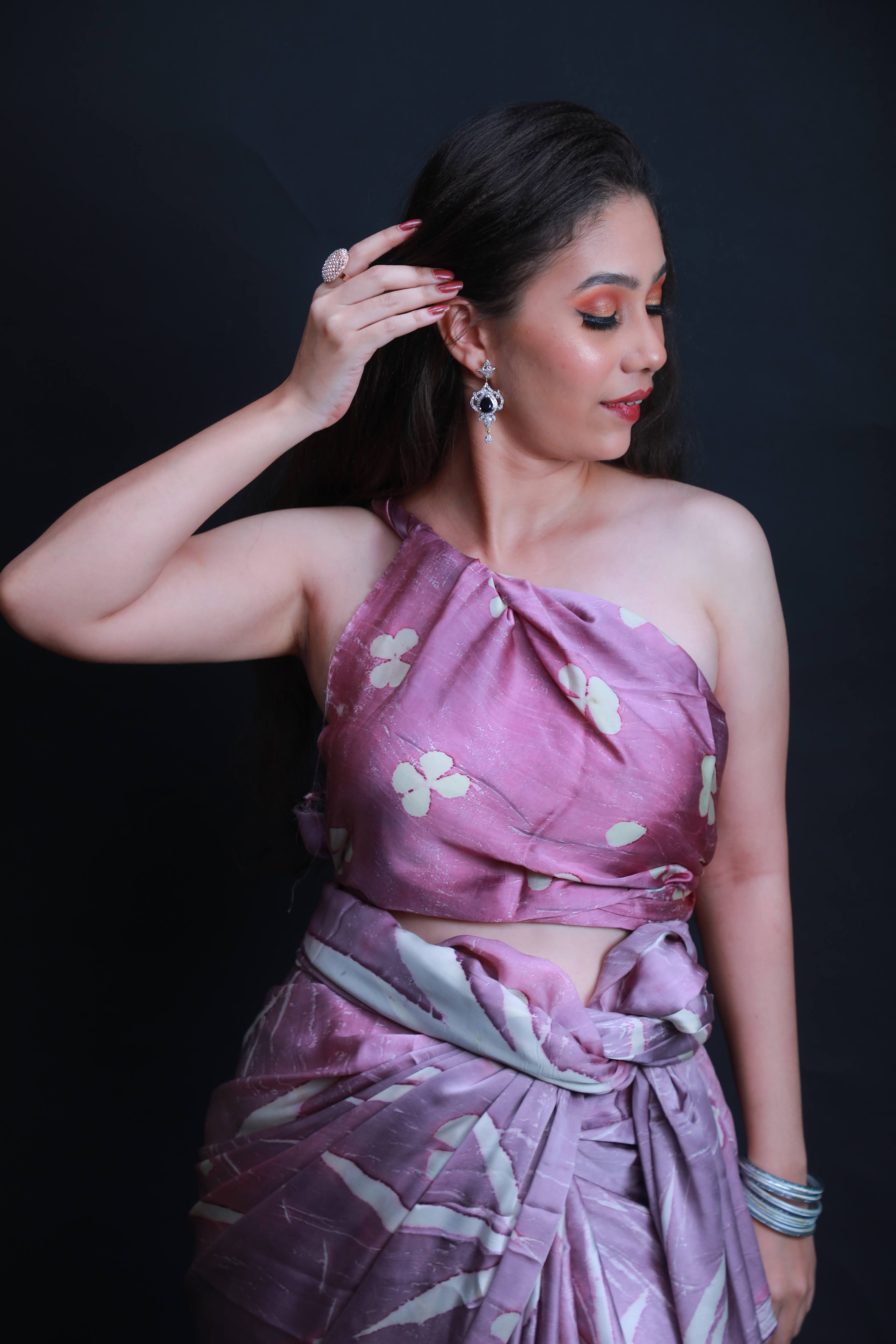 ECo print saree PURE BEMBERG