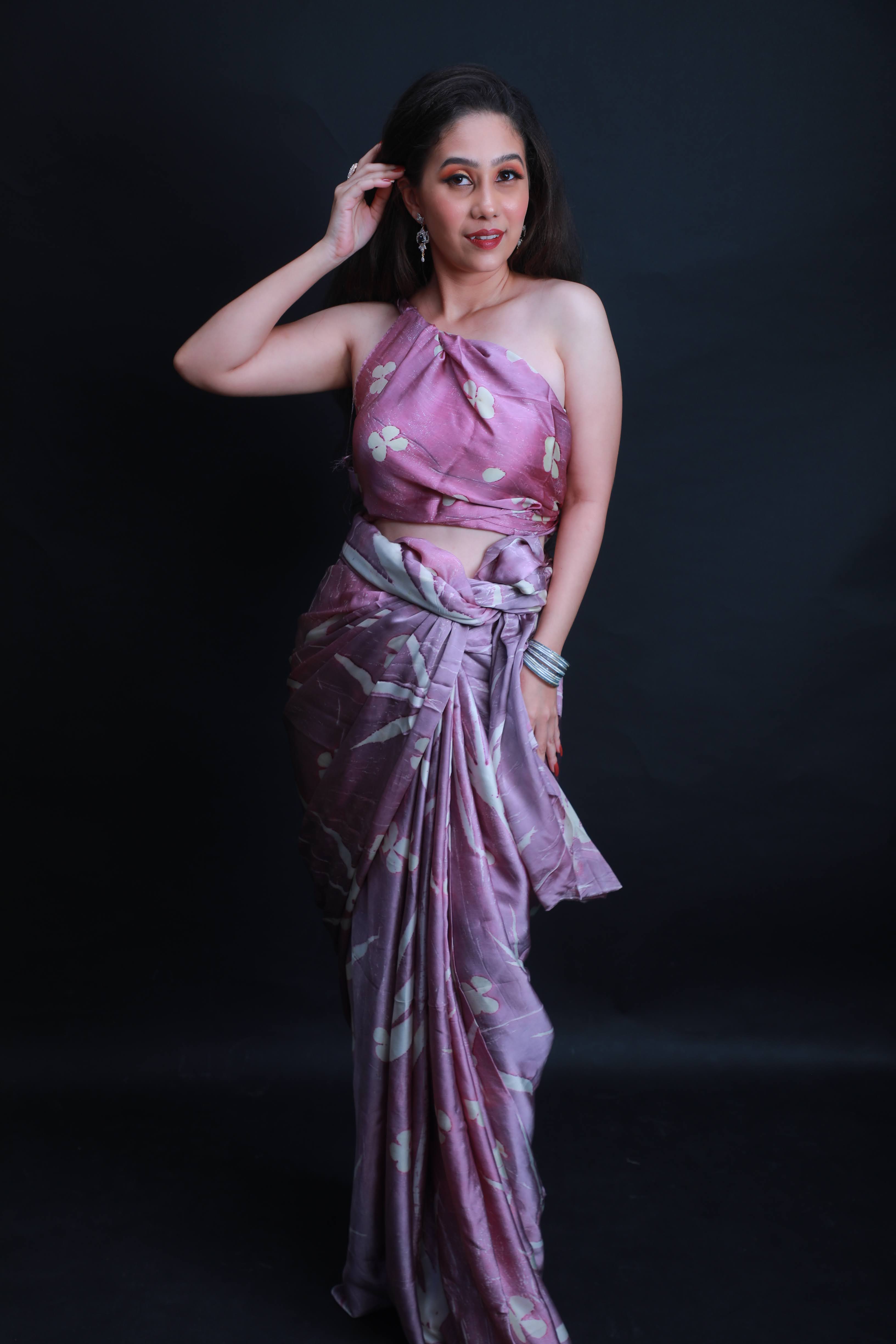 ECo print saree PURE BEMBERG