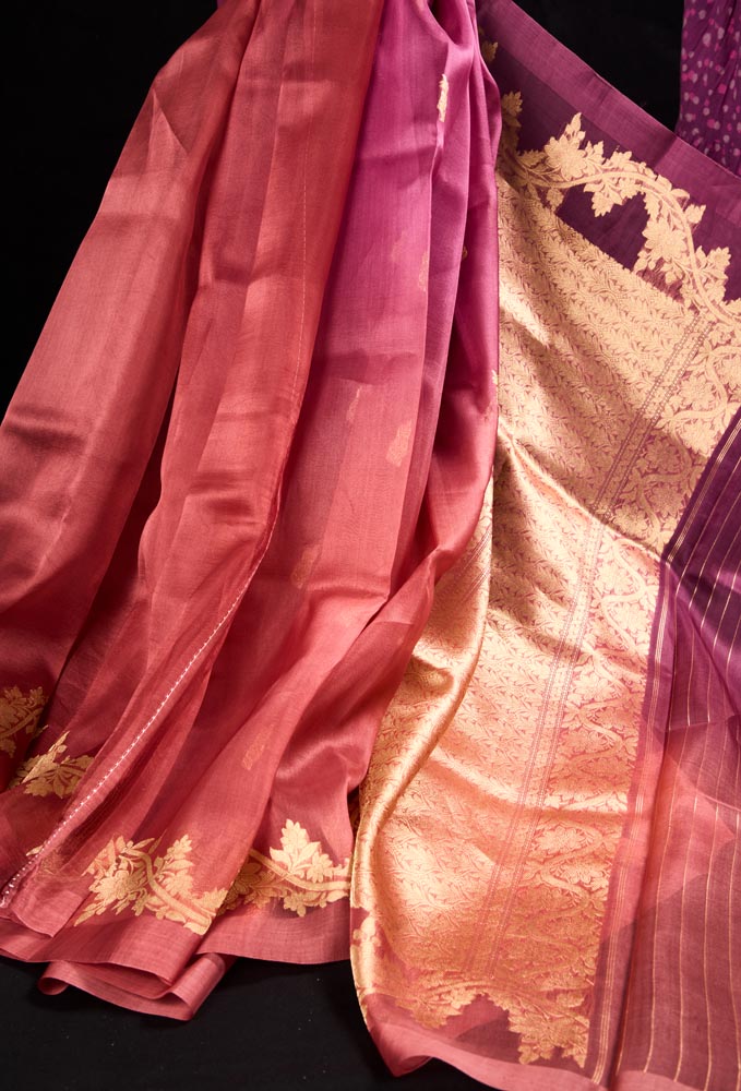 Pure Organza Banarasi Saree - Light Pink