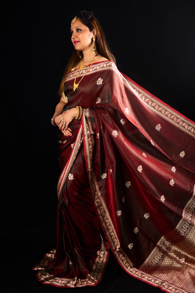Pure Bangalore Silk Saree -Brown