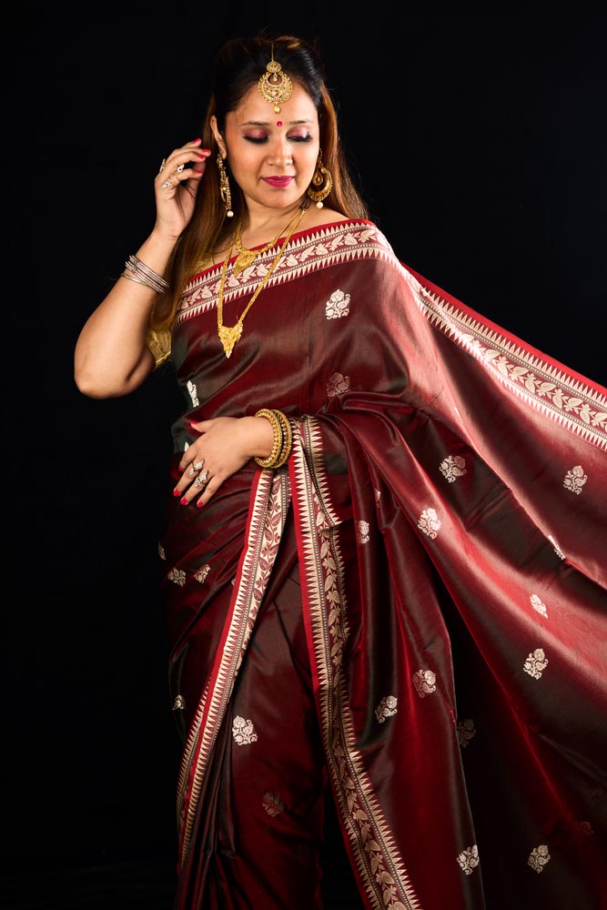 Pure Bangalore Silk Saree -Brown