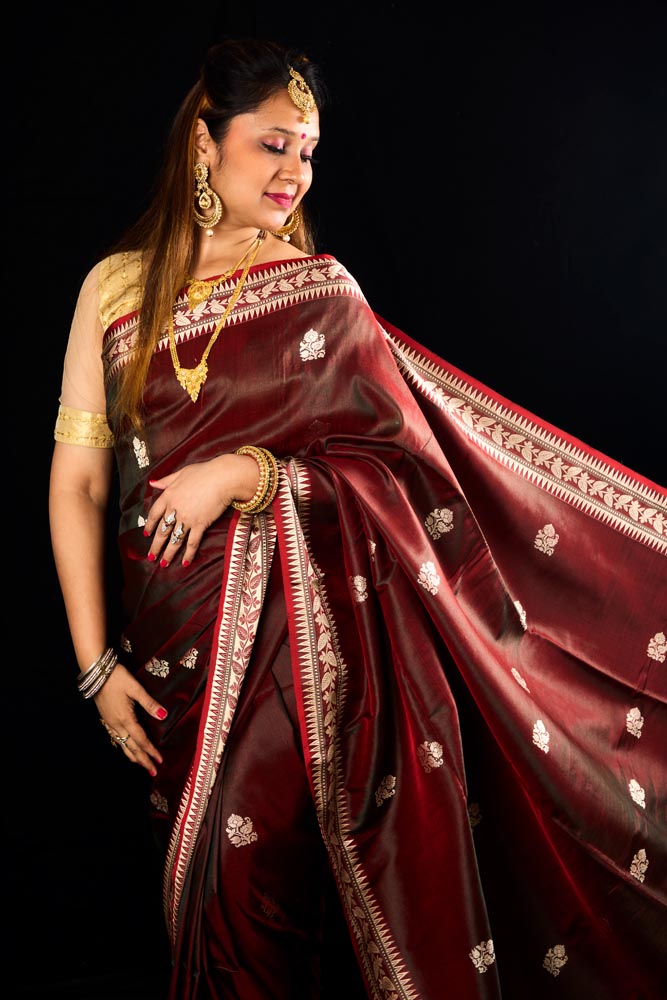 Pure Bangalore Silk Saree -Brown