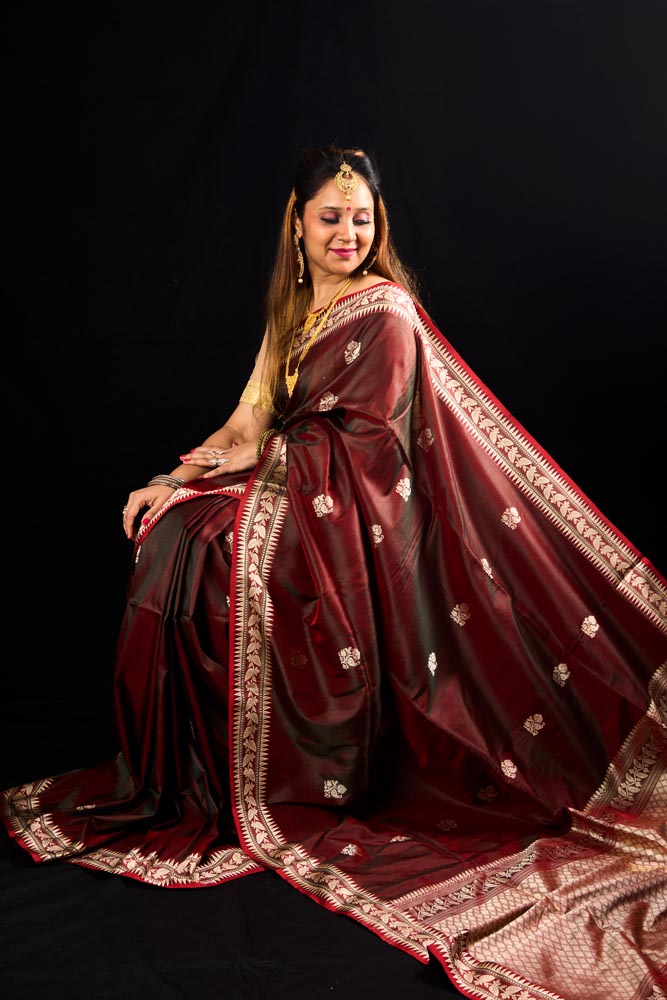 Pure Bangalore Silk Saree -Brown