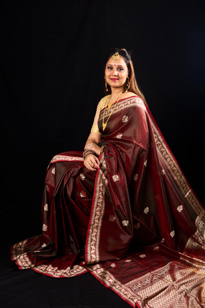 Pure Bangalore Silk Saree -Brown