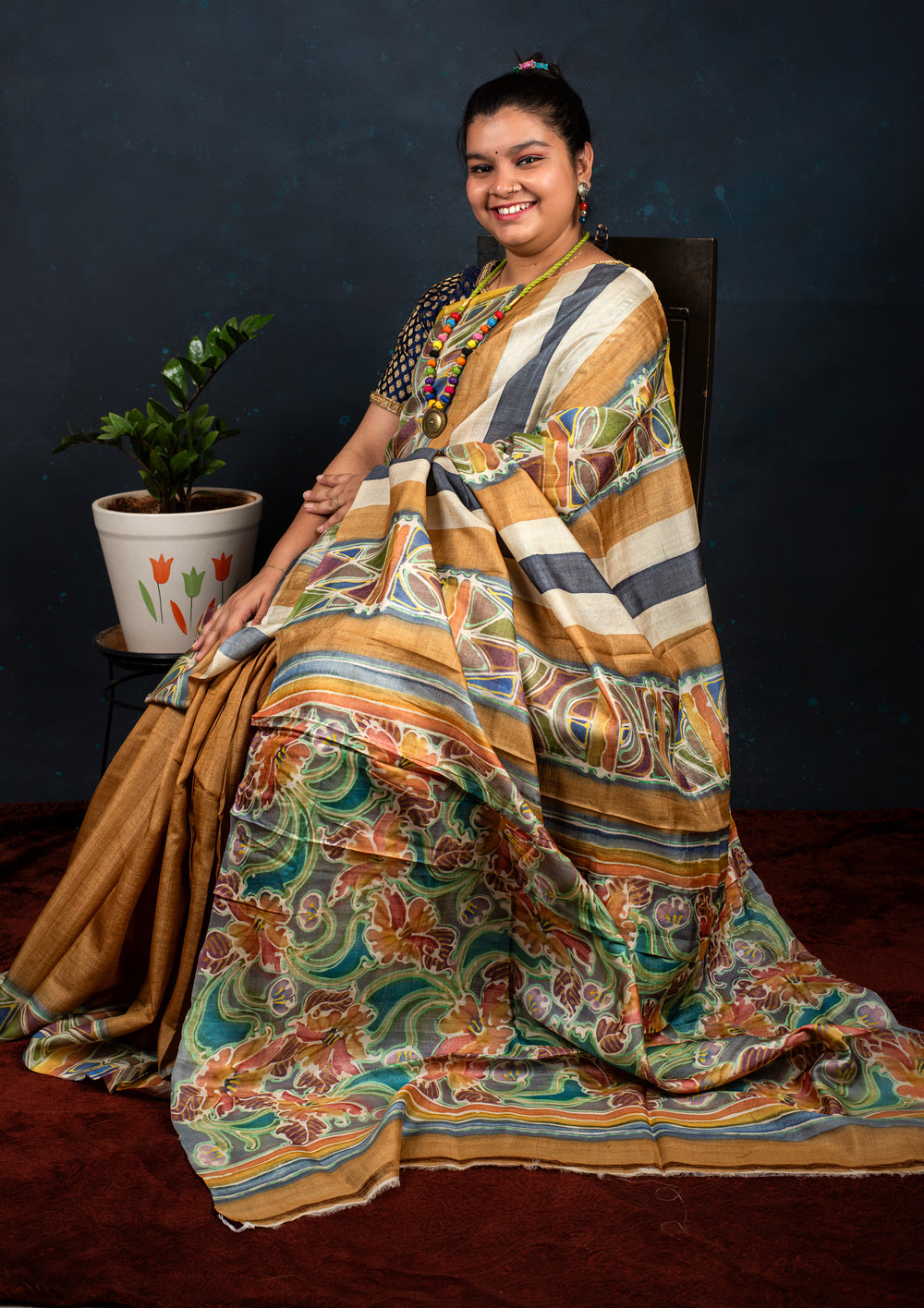 pure tussar silk saree