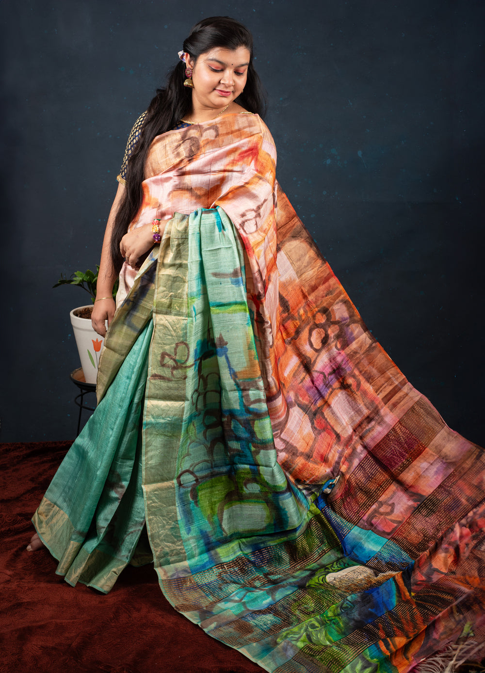 pure tussar silk saree